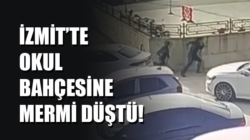 Kocaeli’nin İzmit ilçesinde bir lisenin bahçesinde park halindeki otomobilin cam