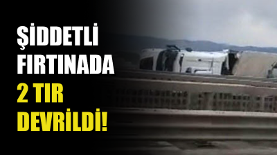 Kuzey Marmara Otoyolu'nun Kocaeli kesiminde etkili olan şiddetli fırtına nedeniyle