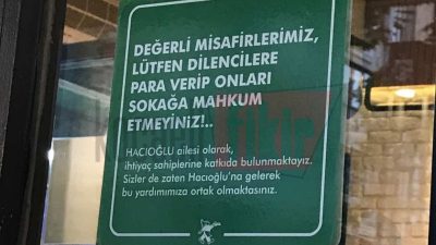 İzmit'te faaliyet gösteren bir restoranın camına astığı bilgilendirme notu, vatandaşların