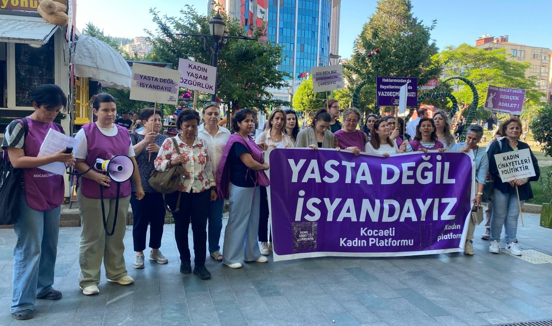 Kocaeli Kadın Platformu üyeleri, Dilovası’nda eşi tarafından öldürülen Elif T.
