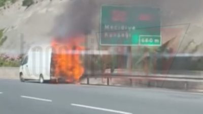 TEM-Kuzey Marmara Otoyolu bağlantı yolunda seyir halindeki bir otomobil çıkan