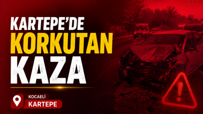 Kocaeli'nin Kartepe ilçesinde, Sakarya istikametinde meydana gelen trafik kazası paniğe